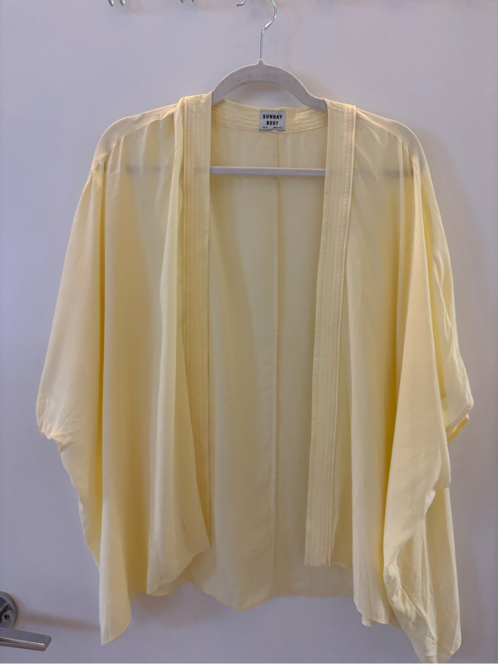 Aritzia Sunday Best Yellow Kimono Open Front Cardigan XS